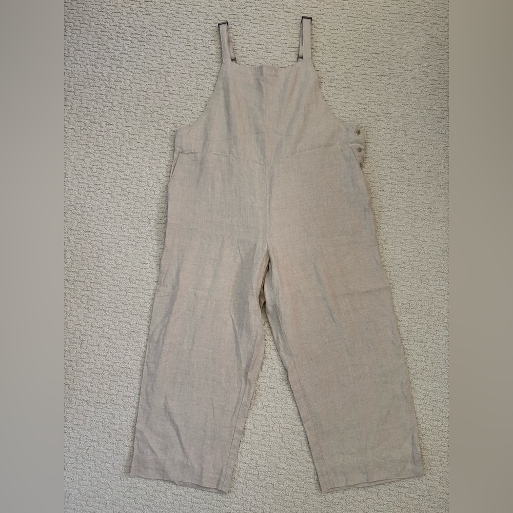 Eileen Fisher 100% linen overalls XL